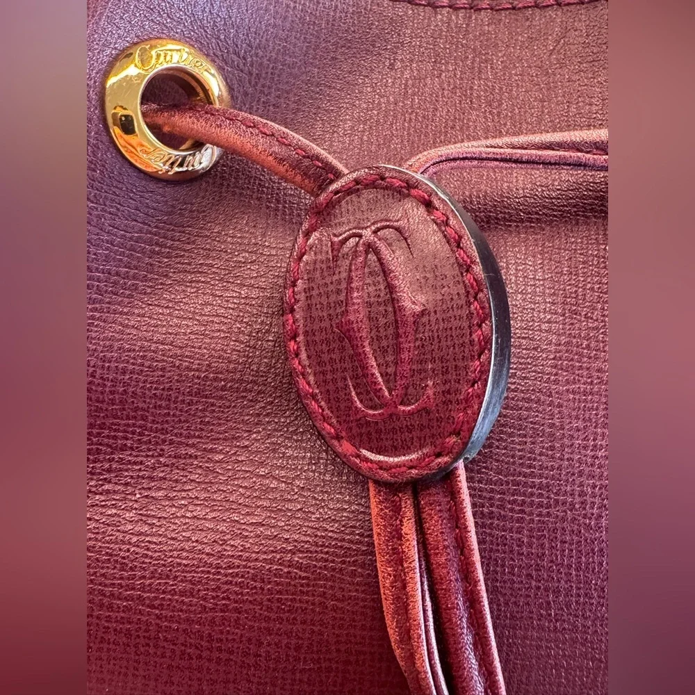 Cartier Vintage Calfskin Bucket bag with card and COA - Picture 16 of 17